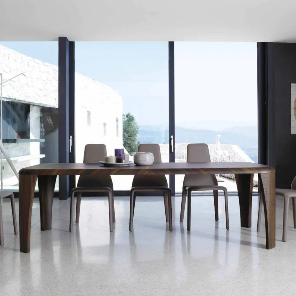 Nowożytnego projekta drewniany stół handmade w Włochy drewnie Viadurini