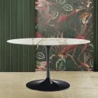 Stół Eero Saarinen H 73 z owalnym blatem ze złotego marmuru Caracatta Made in Italy - Scarlet Viadurini