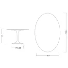 Stół Eero Saarinen H 74 z owalnym blatem ze złotego marmuru Calacatta Made in Italy - Scarlet Viadurini