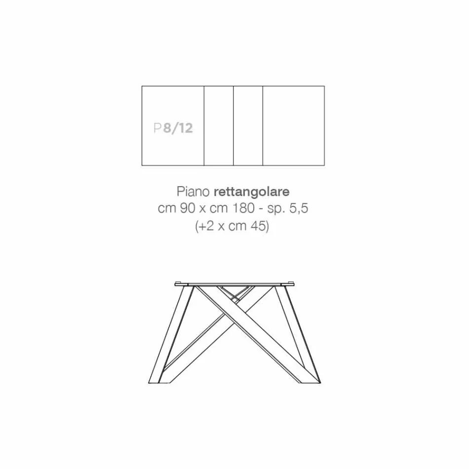 Nowoczesny rozkładany stół wykonany z włoskiego drewna melaminowego Wilmer Viadurini
