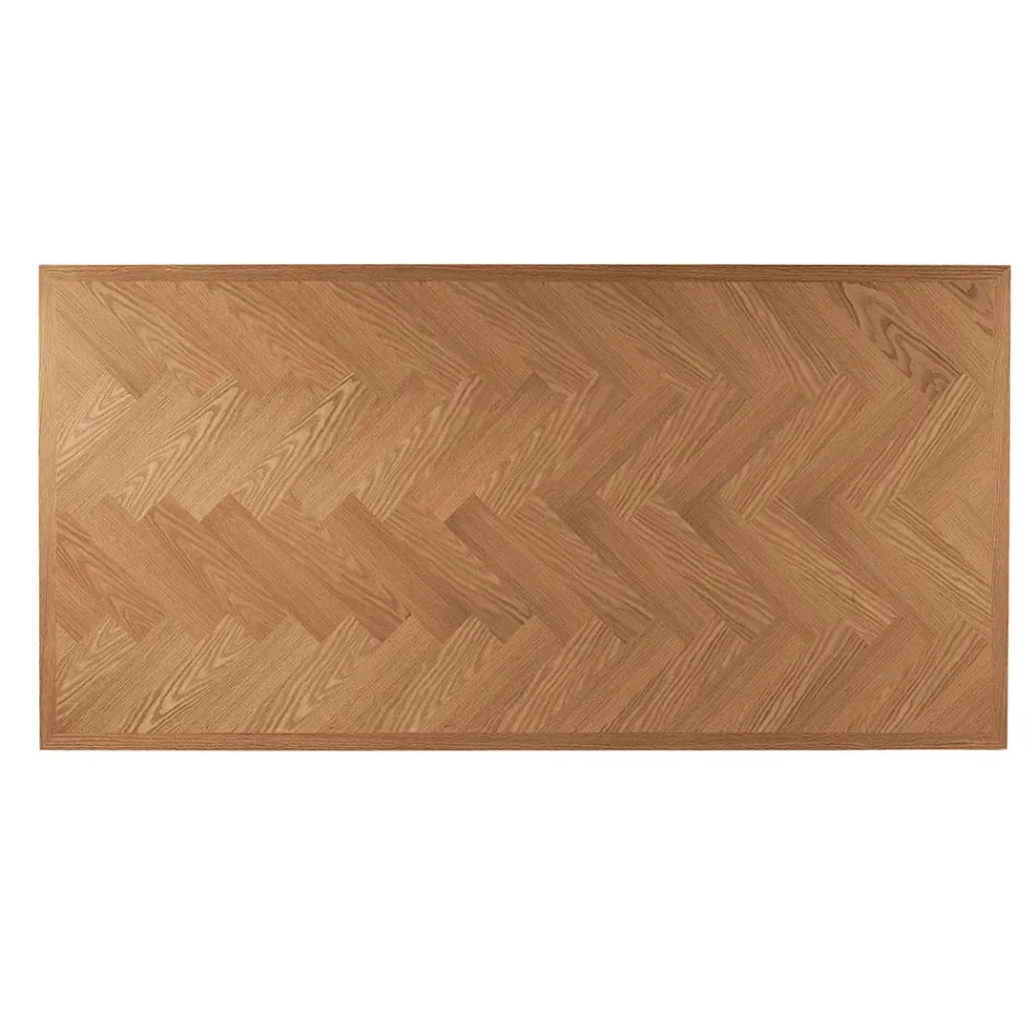 Stół stały 180x90 cm z dębu i żelaznej podstawy - Lega Viadurini