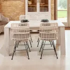 190x100 cm Stały stół do salonu z litego drewna tekowego - flamandzki Viadurini