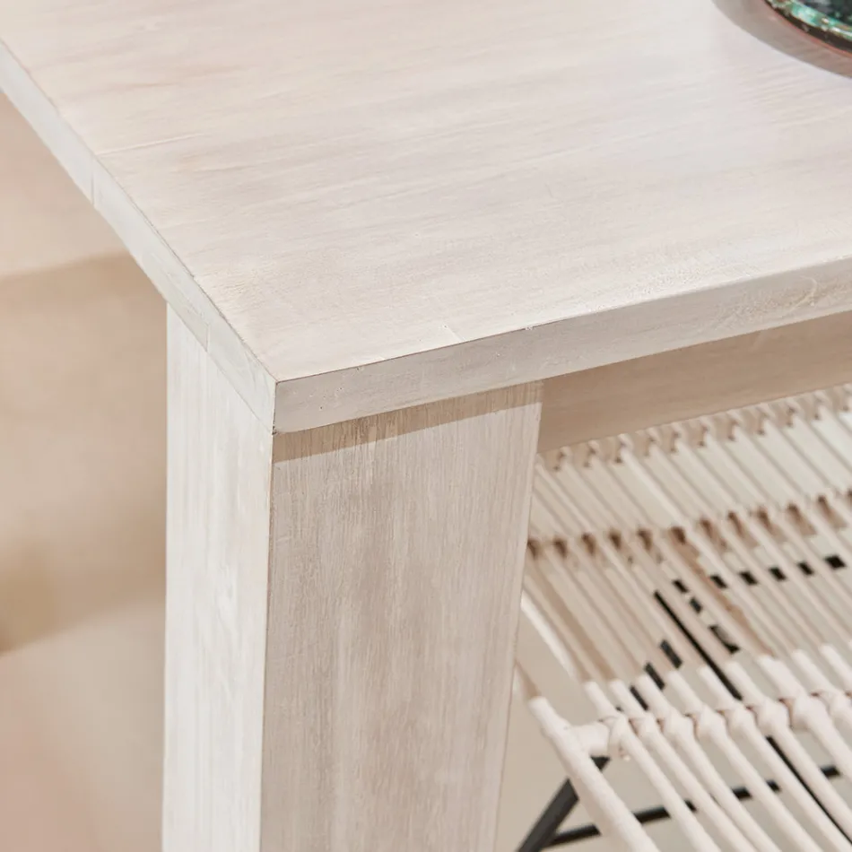 190x100 cm Stały stół do salonu z litego drewna tekowego - flamandzki Viadurini