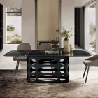 Stół stały 210x110 cm z blatem ceramicznym o efekcie marmuru - Tano Viadurini