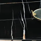 Stół stały 210x110 cm z blatem ceramicznym o efekcie marmuru - Tano Viadurini