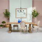 Stały stół 240x100 cm z postarzanego naturalnego drewna sosnowego - Africo Viadurini