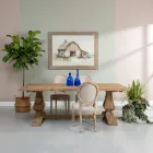 Stały stół 240x100 cm z postarzanego naturalnego drewna sosnowego - Africo Viadurini