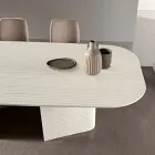 Stół stały 240x120 cm ze szkła żebrowanego lub malowanego Wyprodukowano we Włoszech - Varo Viadurini