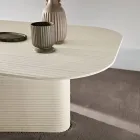 Stół stały 240x120 cm ze szkła żebrowanego lub malowanego Wyprodukowano we Włoszech - Varo Viadurini