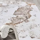 Stały stół 300x120 cm z metalu i spiekanego kamienia - Valmira Viadurini