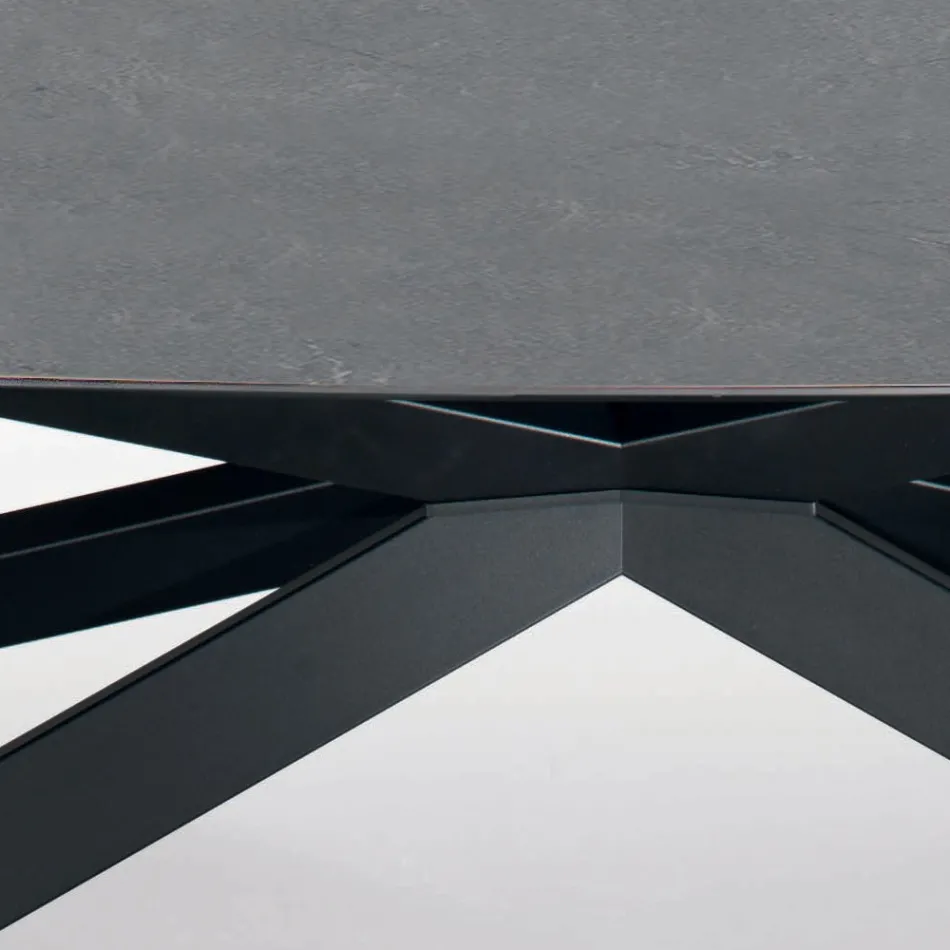 Naprawiono stół w kształcie beczki z laminatem i stalowym blatem Made in Italy - Grotta Viadurini