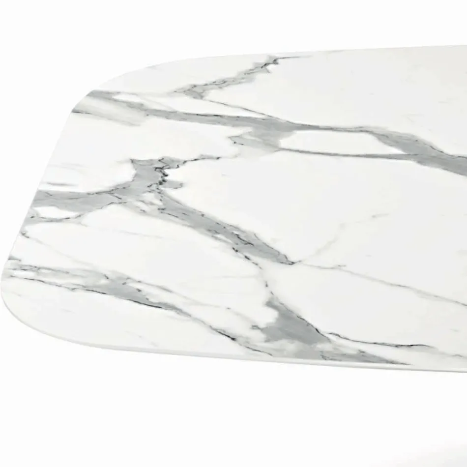 Naprawiony stół beczkowy z blatem laminowanym Made in Italy - Settimmio Viadurini