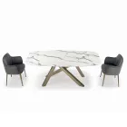 Naprawiony stół beczkowy z blatem laminowanym Made in Italy - Settimmio Viadurini