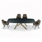 Naprawiony stół beczkowy z blatem laminowanym Made in Italy - Settimmio Viadurini