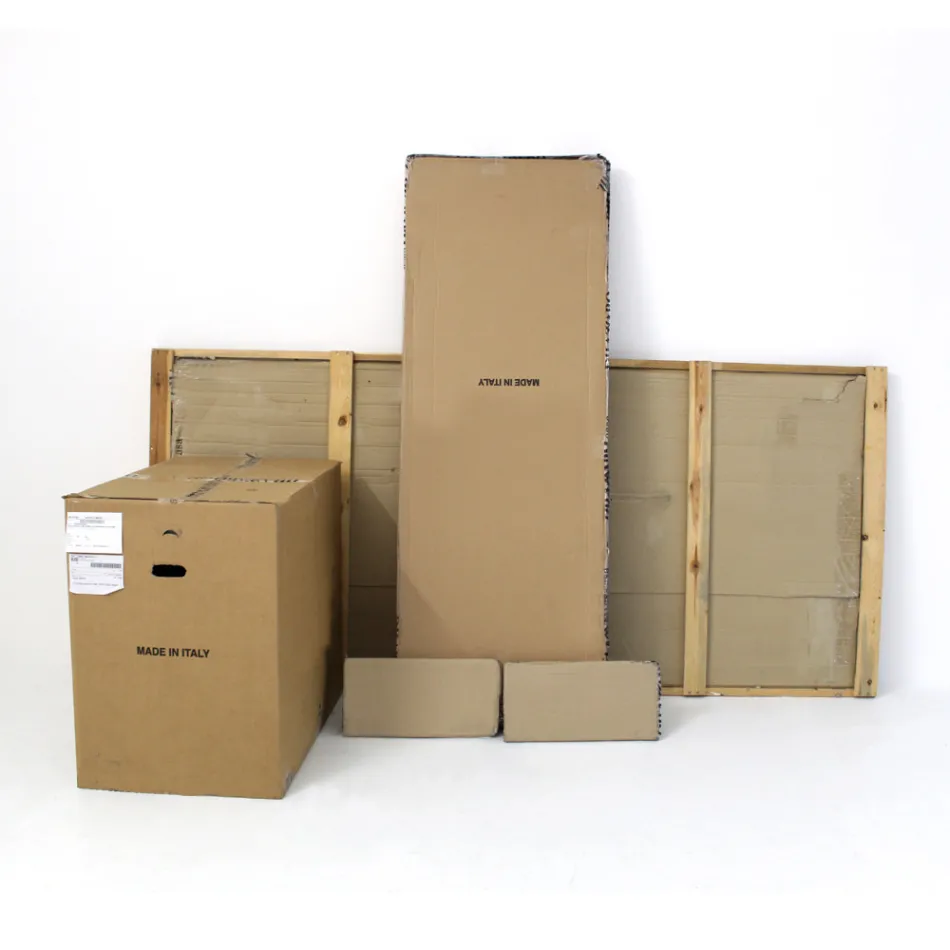 Stały stół ze stalową podstawą i ceramicznym blatem Made in Italy - Spodnie Viadurini