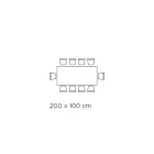 Stały stół ze stalową podstawą i ceramicznym blatem Made in Italy - Spodnie Viadurini