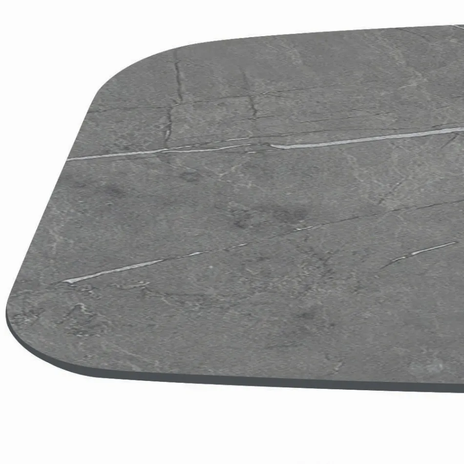 Naprawiono stół z czarną stalową podstawą i laminowanym blatem Made in Italy - Okulary Viadurini