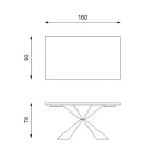 Naprawiono stół z metalową podstawą i fornirowanym dębowym blatem - granatowy Viadurini