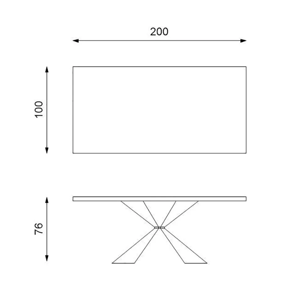 Naprawiono stół z metalową podstawą i fornirowanym dębowym blatem - granatowy Viadurini