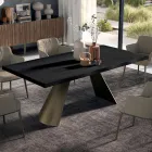 Naprawiony stół z nieregularną korowaną krawędzią Made in Italy - Okulary Viadurini