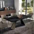 Naprawiony stół z nieregularną korowaną krawędzią Made in Italy - Okulary Viadurini