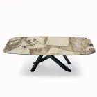 Naprawiono stół z blatem w kształcie beczki z ceramiki wyprodukowanej we Włoszech - Settimmio Viadurini