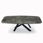 Naprawiono stół z blatem w kształcie beczki z ceramiki wyprodukowanej we Włoszech - Settimmio Viadurini