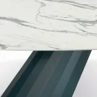 Stały stół z laminowanym blatem w kształcie beczki Made in Italy - Spodnie Viadurini