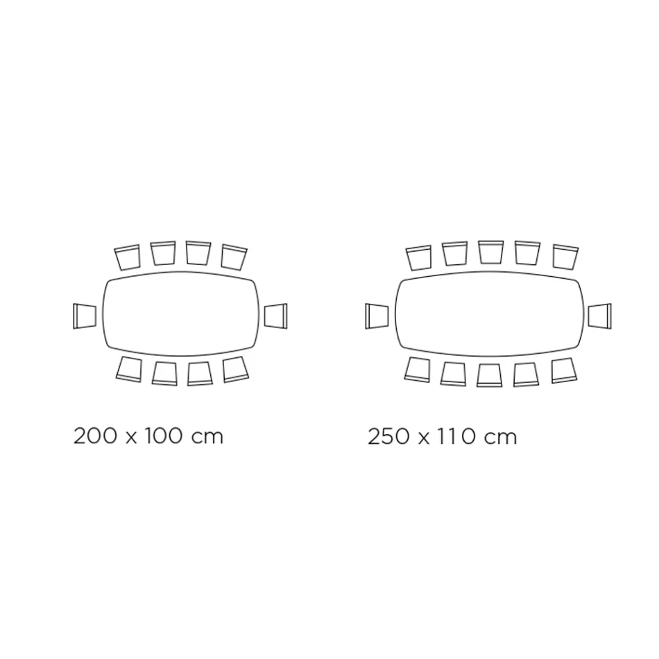 Stały stół z laminowanym blatem w kształcie beczki Made in Italy - Spodnie Viadurini