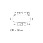 Naprawiono stół ze szklanym blatem w kształcie beczki i stalową podstawą Made in Italy - Ezzellino Viadurini