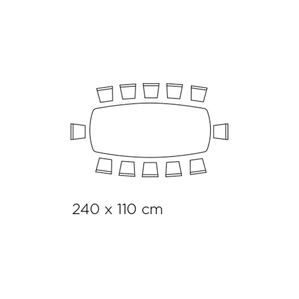 Naprawiono stół ze szklanym blatem w kształcie beczki i stalową podstawą Made in Italy - Ezzellino Viadurini