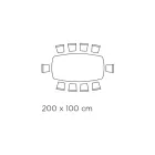 Naprawiono stół ze szklanym blatem w kształcie beczki i stalową podstawą Made in Italy - Ezzellino Viadurini