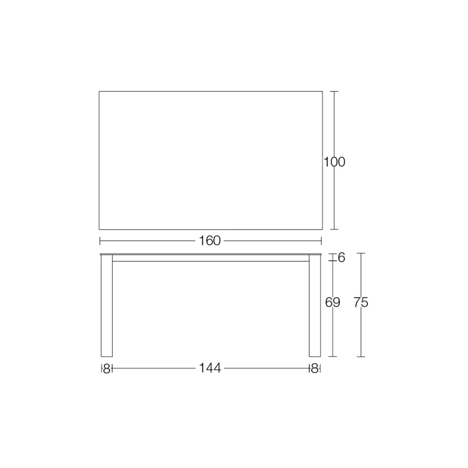 Stały stół ogrodowy z Hpl Alicante i metalową podstawą Made in Italy - Carl Viadurini