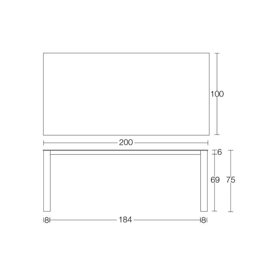 Stały stół ogrodowy z Hpl Alicante i metalową podstawą Made in Italy - Carl Viadurini