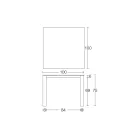 Stały stół ogrodowy z Hpl Alicante i metalową podstawą Made in Italy - Carl Viadurini
