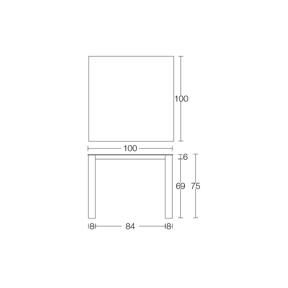 Stały stół ogrodowy z Hpl Alicante i metalową podstawą Made in Italy - Carl Viadurini