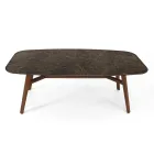 Naprawiony stół do jadalni z polerowanej ceramiki Emperador Made in Italy - North Viadurini