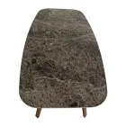 Naprawiony stół do jadalni z polerowanej ceramiki Emperador Made in Italy - North Viadurini