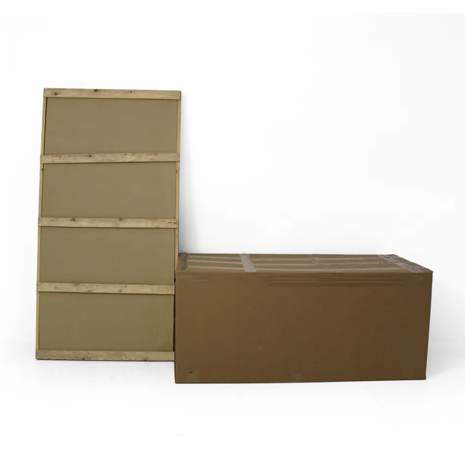 Naprawiony stół do jadalni z polerowanej ceramiki Emperador Made in Italy - North Viadurini