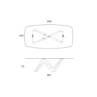 Naprawiony stół do jadalni ze szkła i sztywnego poliuretanu Made in Italy - lawenda Viadurini