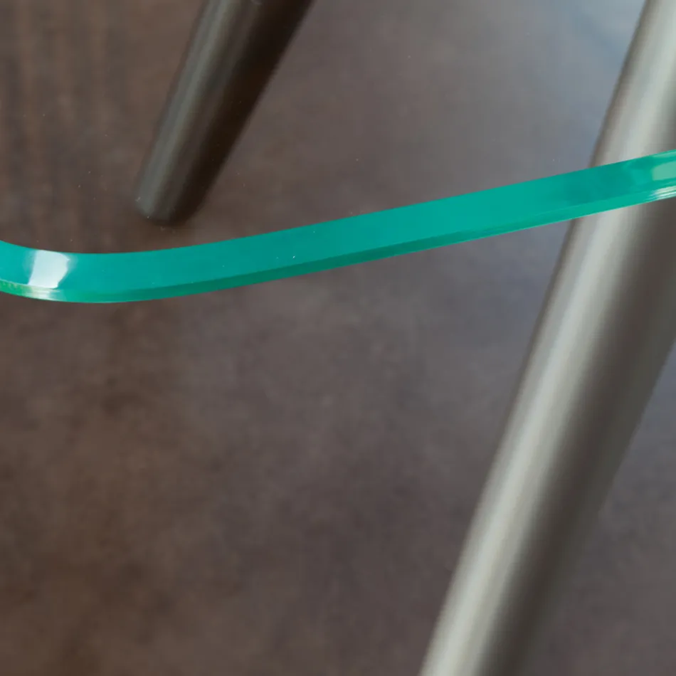 Naprawiony stół do jadalni ze szkła i sztywnego poliuretanu Made in Italy - lawenda Viadurini