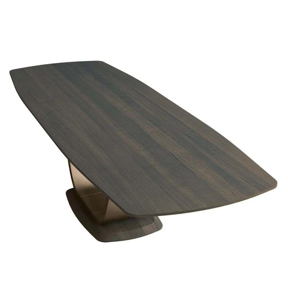 Naprawiono stół do salonu z litego drewna z centralnym cokołem - Luuk Viadurini