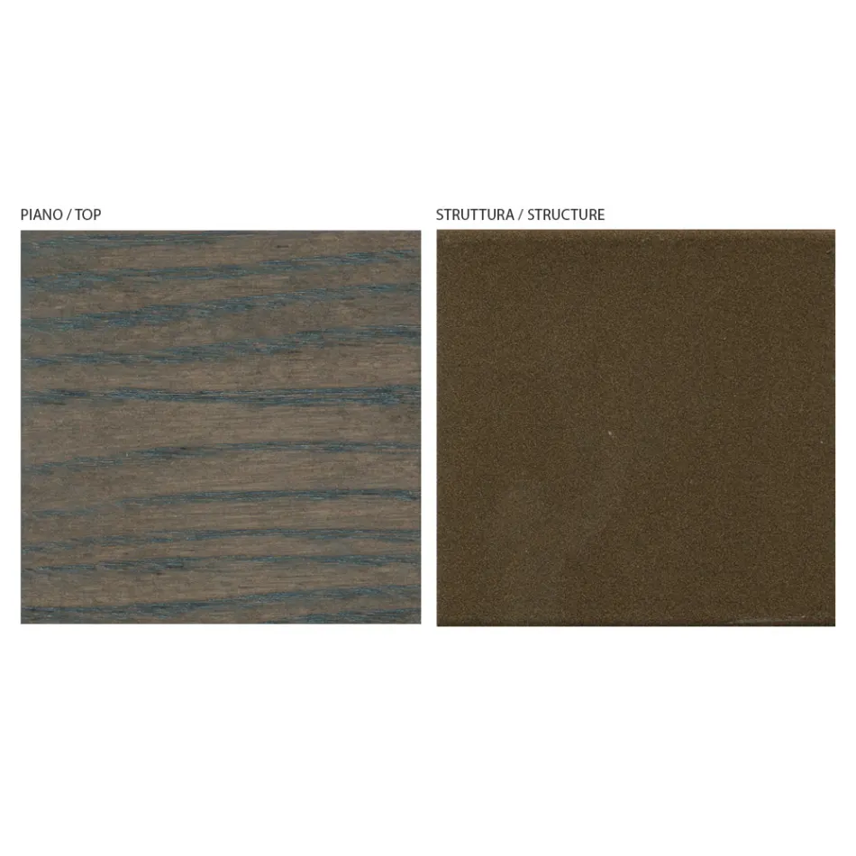 Naprawiono stół do salonu z litego drewna z centralnym cokołem - Luuk Viadurini