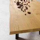 Stały stół projektowy z blatem z litego drewna - Crackle Viadurini