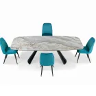 Naprawiono ceramiczny stół i podstawę ze stali malowanej na czarno, wyprodukowane we Włoszech - okulary Viadurini