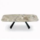 Naprawiono ceramiczny stół i podstawę ze stali malowanej na czarno, wyprodukowane we Włoszech - okulary Viadurini