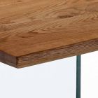 ciężko solidny drewniany stół z nogami w Tito szkła hartowanego Viadurini