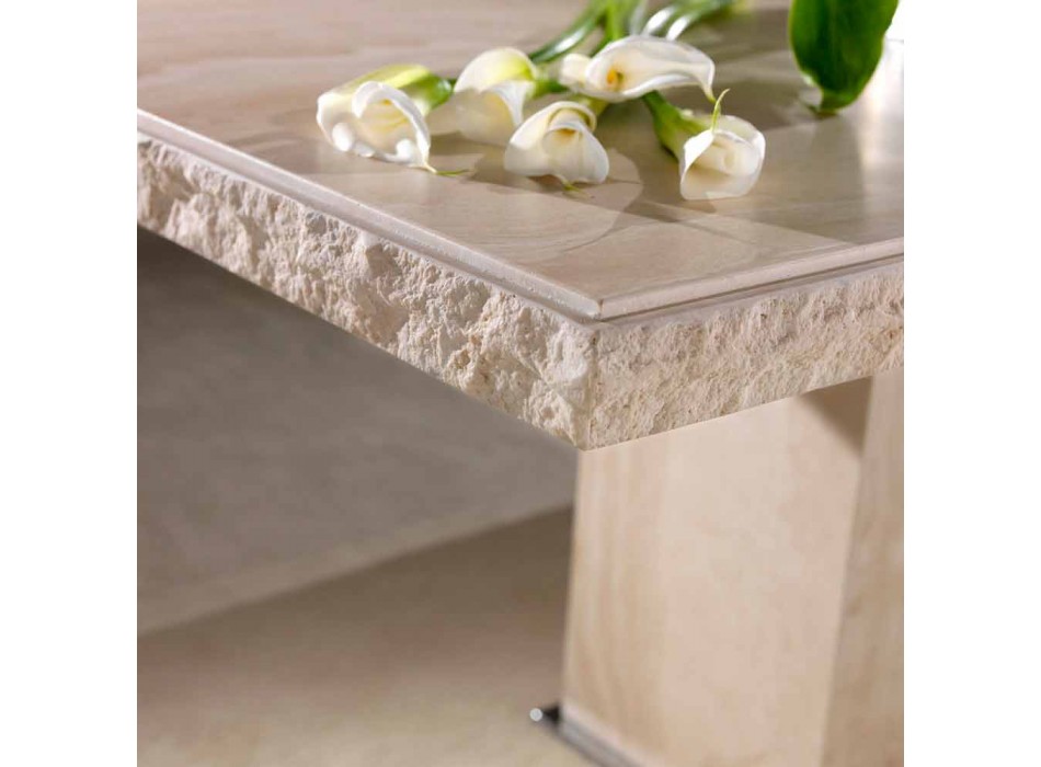 Poprawiono stół z kamienia trawertyn krawędź skalnej Narciso Viadurini