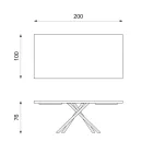 Naprawiono stół z okleiną dębową i czarną metalową podstawą - Skipper Viadurini