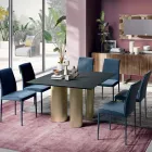 Naprawiono kwadratowy stół z laminatu i stali Made in Italy - Nożyczki Viadurini